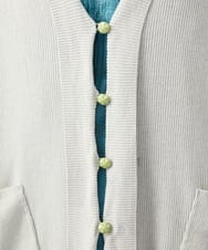 GJSGD31230 Jocomomola(ホコモモラ) 【接触冷感】リブ編みロングカーディガン ライトグレー