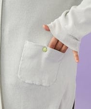 GJSGD31230 Jocomomola(ホコモモラ) 【接触冷感】リブ編みロングカーディガン ライトグレー