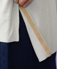 GJSGD31230 Jocomomola(ホコモモラ) 【接触冷感】リブ編みロングカーディガン ライトグレー