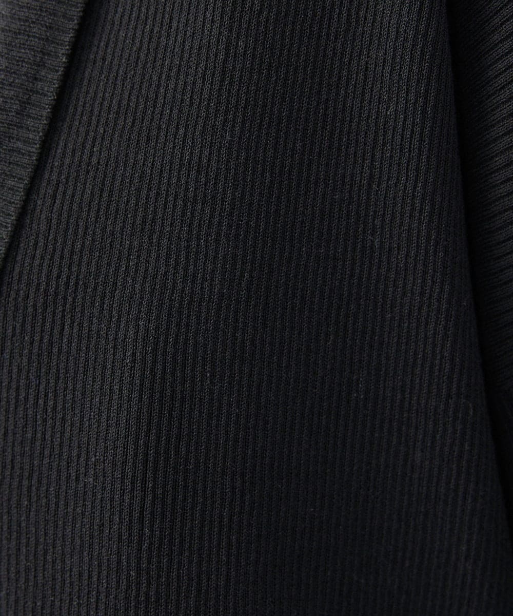 GJSGD31230 Jocomomola(ホコモモラ) 【接触冷感】リブ編みロングカーディガン ブラック