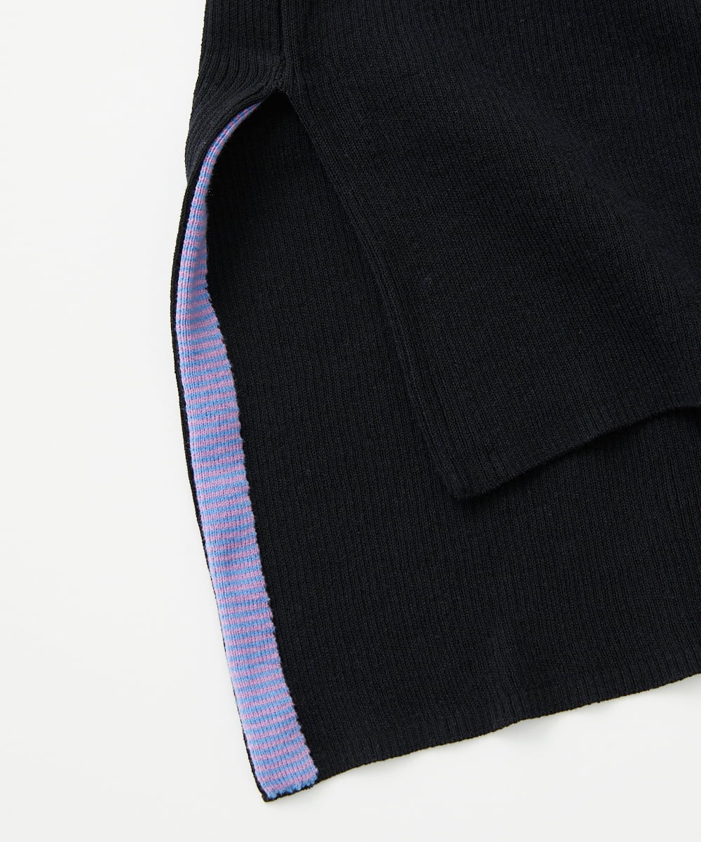 GJSGD31230 Jocomomola(ホコモモラ) 【接触冷感】リブ編みロングカーディガン ブラック