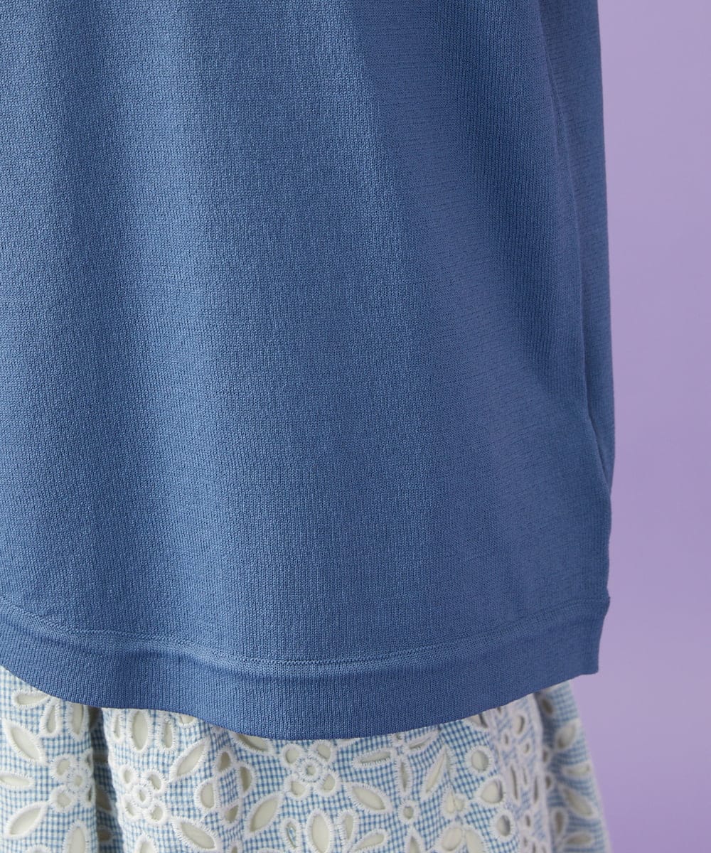 GJSGD50220 Jocomomola(ホコモモラ) Lago サマーニット シアーカーディガン ブルー