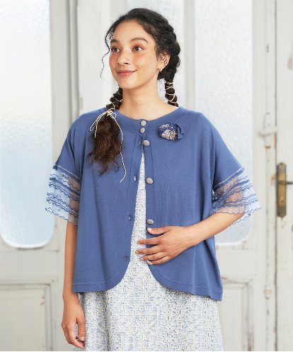 GJSGD50220 Jocomomola Lago サマーニット シアーカーディガン