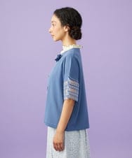 GJSGD50220 Jocomomola(ホコモモラ) Lago サマーニット シアーカーディガン ブルー