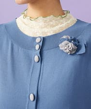 GJSGD50220 Jocomomola(ホコモモラ) Lago サマーニット シアーカーディガン ブルー