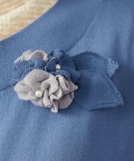 GJSGD50220 Jocomomola(ホコモモラ) Lago サマーニット シアーカーディガン ブルー