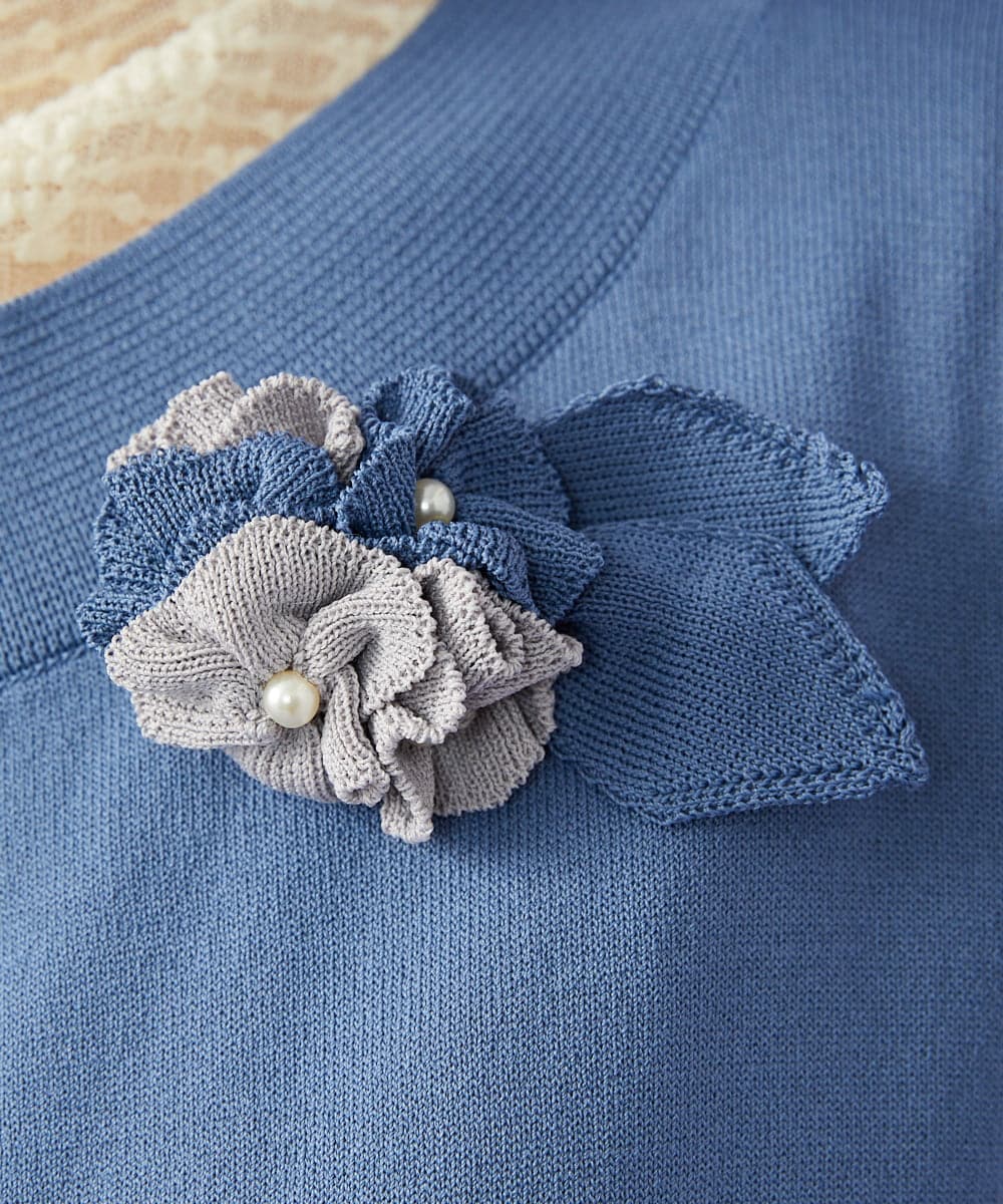 GJSGD50220 Jocomomola(ホコモモラ) Lago サマーニット シアーカーディガン ブルー