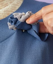 GJSGD50220 Jocomomola(ホコモモラ) Lago サマーニット シアーカーディガン ブルー