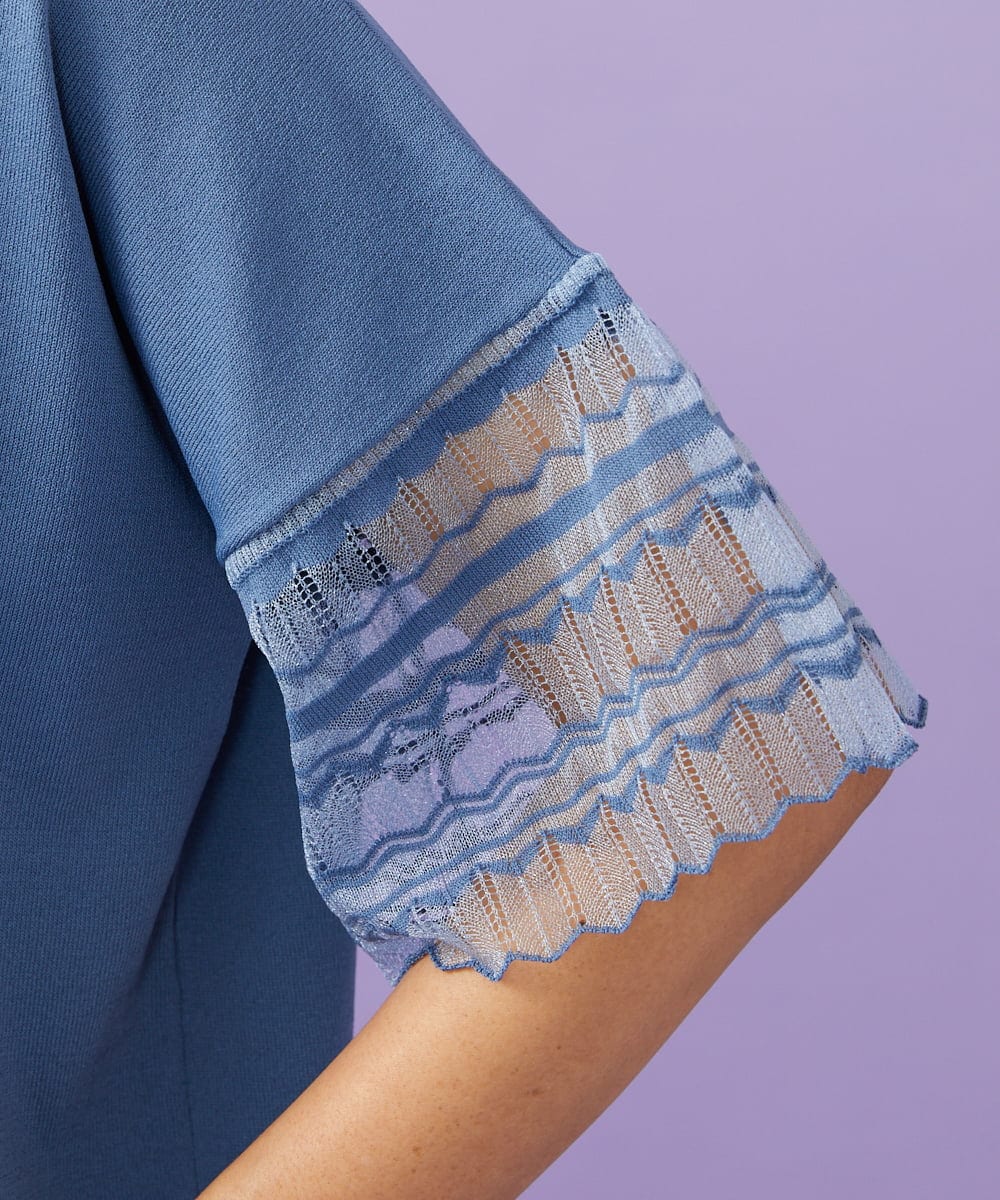 GJSGD50220 Jocomomola(ホコモモラ) Lago サマーニット シアーカーディガン ブルー