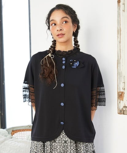 GJSGD50220 Jocomomola Lago サマーニット シアーカーディガン