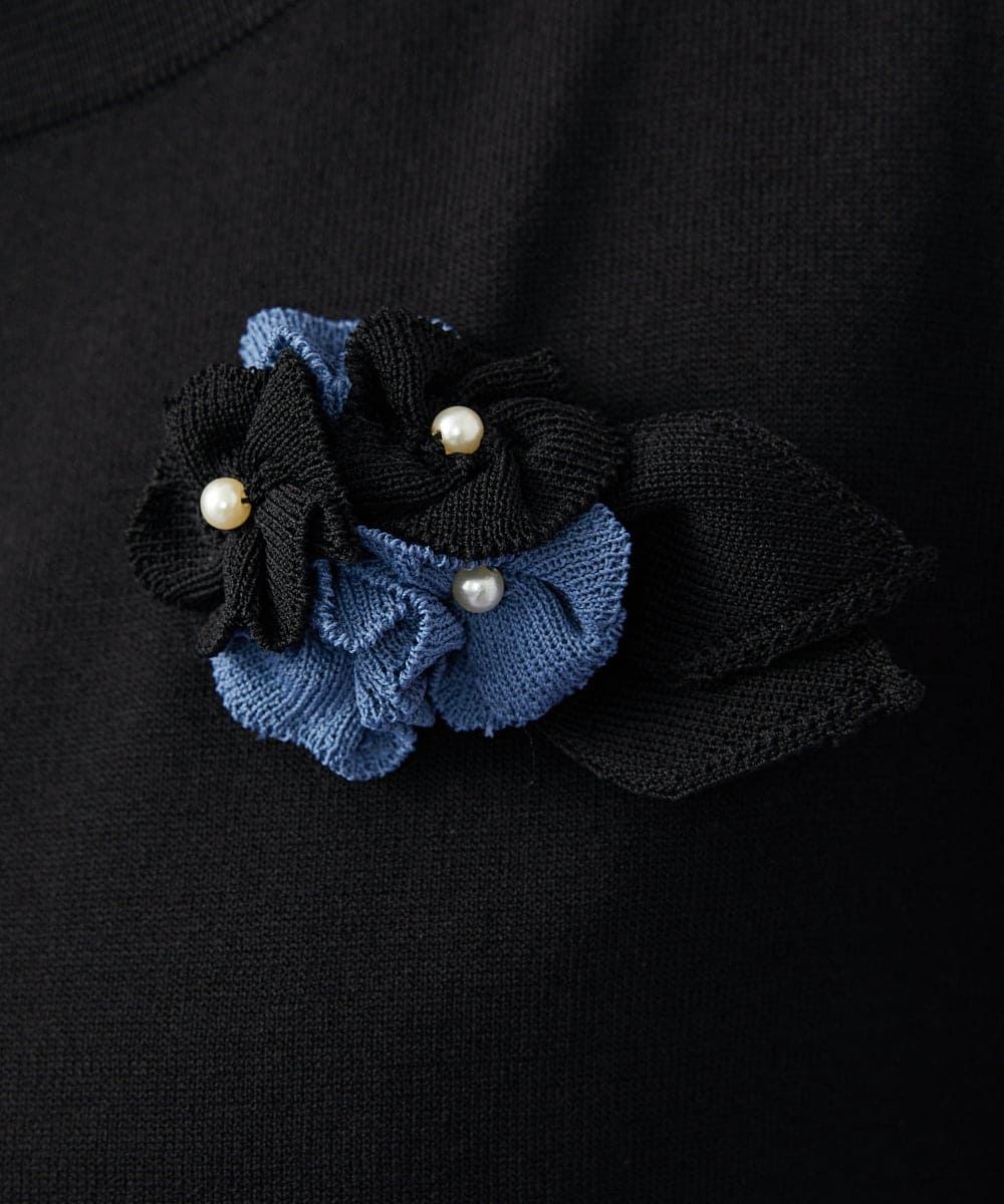 GJSGD50220 Jocomomola(ホコモモラ) Lago サマーニット シアーカーディガン ブラック