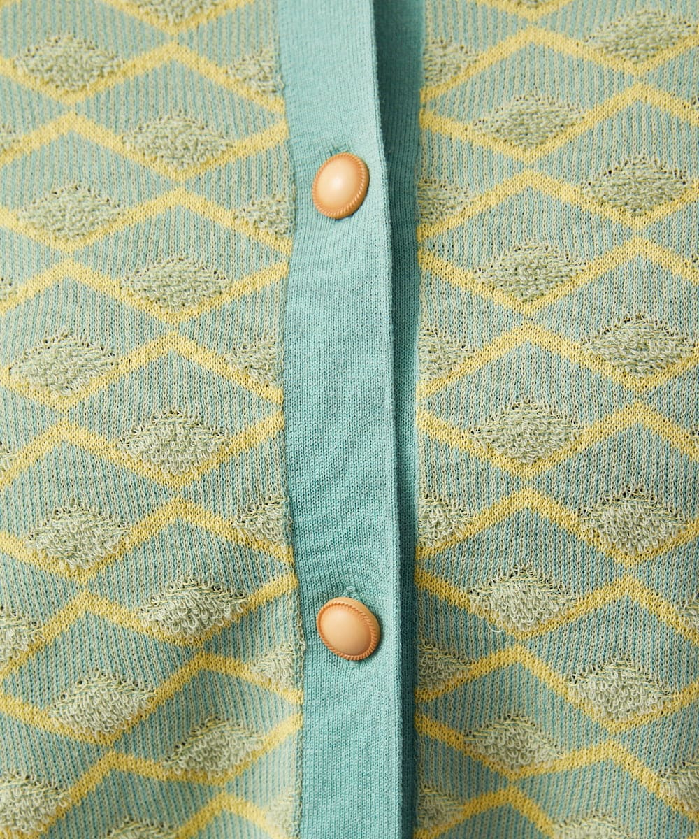 GJSGD71220 Jocomomola(ホコモモラ) Pensamiento ニットドッキングカーディガン グリーン