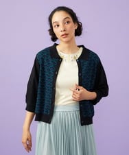 GJSGD71220 Jocomomola(ホコモモラ) Pensamiento ニットドッキングカーディガン ブラック