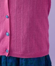 GJSGE32200 Jocomomola(ホコモモラ) 【早割10％OFF】鳥モチーフ付きシアーカーディガン パープル