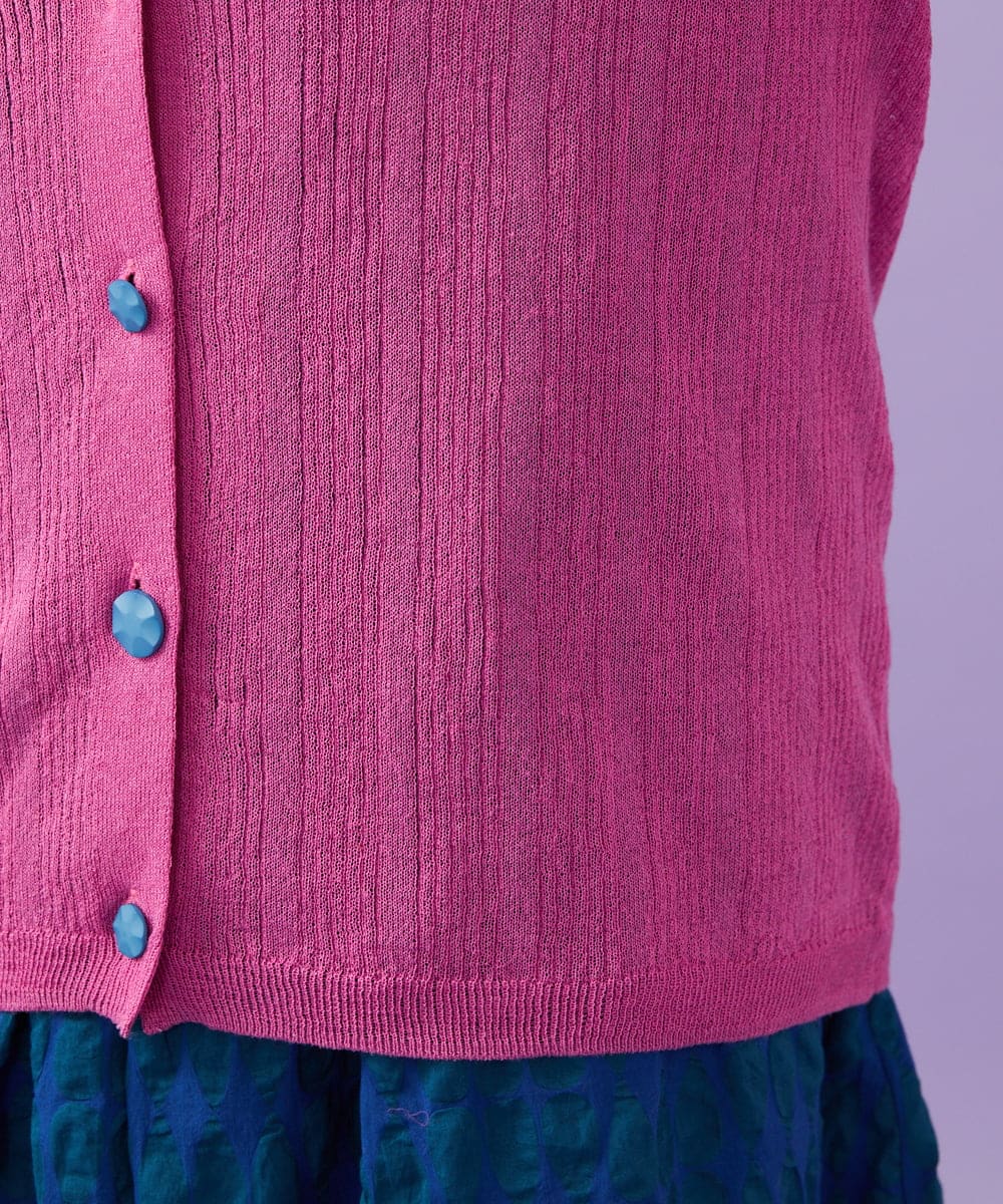 GJSGE32200 Jocomomola(ホコモモラ) 【早割10％OFF】鳥モチーフ付きシアーカーディガン パープル