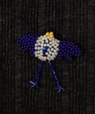 GJSGE32200 Jocomomola(ホコモモラ) 【早割10％OFF】鳥モチーフ付きシアーカーディガン パープル