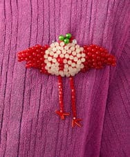 GJSGE32200 Jocomomola(ホコモモラ) 【早割10％OFF】鳥モチーフ付きシアーカーディガン パープル