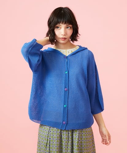 GJSGE33230 Jocomomola Washi サマーニットカーディガン