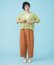 GJSGT30180 Jocomomola(ホコモモラ) Playa flor ニットカーディガン グリーン