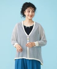 GJSGT32170 Jocomomola(ホコモモラ) Ligero ニットトッパーカーディガン アイボリー