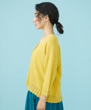 GJSGW33170 Jocomomola(ホコモモラ) リネン混 Vネックカーディガン イエロー