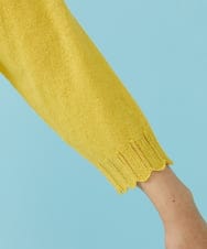 GJSGW33170 Jocomomola(ホコモモラ) リネン混 Vネックカーディガン イエロー