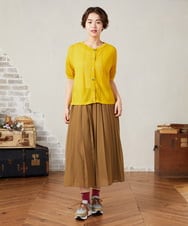 GJSHA31170 Jocomomola(ホコモモラ) シアークルーネックカーディガン ブルー