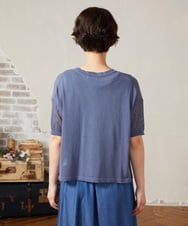 GJSHA31170 Jocomomola(ホコモモラ) シアークルーネックカーディガン ブルー