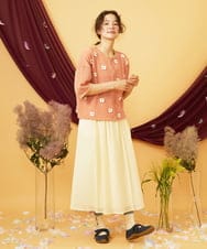 GJSHD01220 Jocomomola(ホコモモラ) Flores de verano フラワークロッシェカーディガン オレンジ