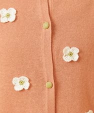 GJSHD01220 Jocomomola(ホコモモラ) Flores de verano フラワークロッシェカーディガン オレンジ