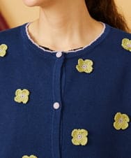 GJSHD01220 Jocomomola(ホコモモラ) Flores de verano フラワークロッシェカーディガン ネイビー