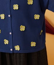 GJSHD01220 Jocomomola(ホコモモラ) Flores de verano フラワークロッシェカーディガン ネイビー
