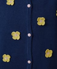 GJSHD01220 Jocomomola(ホコモモラ) Flores de verano フラワークロッシェカーディガン ネイビー