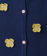 GJSHD01220 Jocomomola(ホコモモラ) Flores de verano フラワークロッシェカーディガン ネイビー