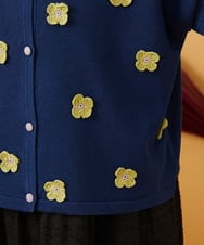 GJSHD01220 Jocomomola(ホコモモラ) Flores de verano フラワークロッシェカーディガン ネイビー