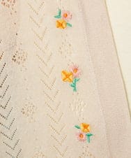 GJSHD30200 Jocomomola(ホコモモラ) 【接触冷感】Fresco フラワー刺繍ロングカーディガン ベージュ