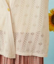 GJSHD30200 Jocomomola(ホコモモラ) 【接触冷感】Fresco フラワー刺繍ロングカーディガン ベージュ