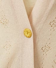 GJSHD30200 Jocomomola(ホコモモラ) 【接触冷感】Fresco フラワー刺繍ロングカーディガン ベージュ