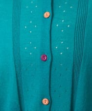 GJSHD31180 Jocomomola(ホコモモラ) 【接触冷感】Fresco アイレットショートカーディガン ブルーグリーン