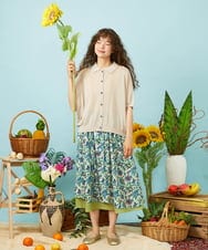 GJSHD31180 Jocomomola(ホコモモラ) 【接触冷感】Fresco アイレットショートカーディガン ベージュ