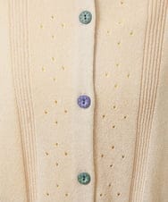 GJSHD31180 Jocomomola(ホコモモラ) 【接触冷感】Fresco アイレットショートカーディガン ベージュ
