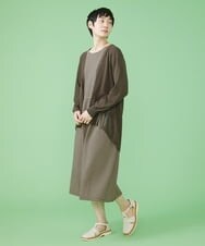 GJSHS31170 Jocomomola(ホコモモラ) 刺繍トッパーカーディガン オレンジ