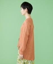 GJSHS31170 Jocomomola(ホコモモラ) 刺繍トッパーカーディガン オレンジ