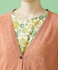 GJSHS31170 Jocomomola(ホコモモラ) 刺繍トッパーカーディガン オレンジ