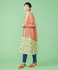 GJSHS31170 Jocomomola(ホコモモラ) 刺繍トッパーカーディガン オレンジ