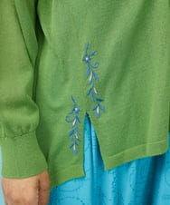 GJSHS31170 Jocomomola(ホコモモラ) 刺繍トッパーカーディガン ベージュ
