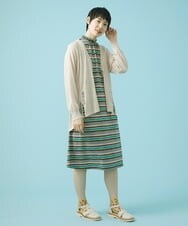 GJSHS31170 Jocomomola(ホコモモラ) 刺繍トッパーカーディガン ベージュ