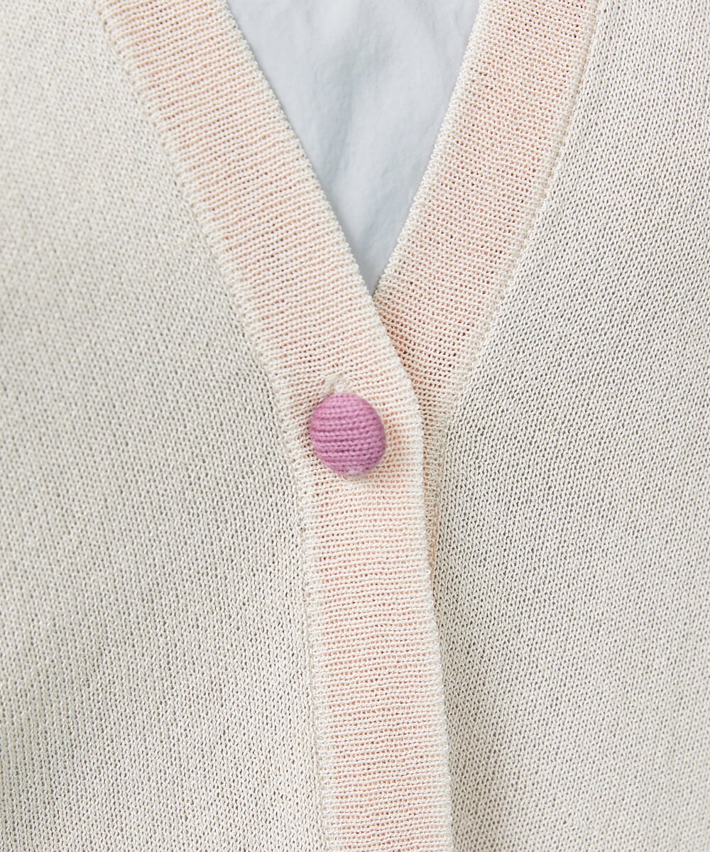 GJSHS31170 Jocomomola(ホコモモラ) 刺繍トッパーカーディガン ベージュ
