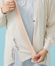 GJSHS31170 Jocomomola(ホコモモラ) 刺繍トッパーカーディガン ベージュ