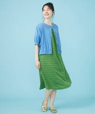 GJSHV30180 Jocomomola(ホコモモラ) 【接触冷感・UVカット】Floretes クルーネック刺繍カーディガン ホワイト